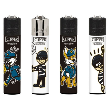 Briquets Clipper décors Cops and Robbers