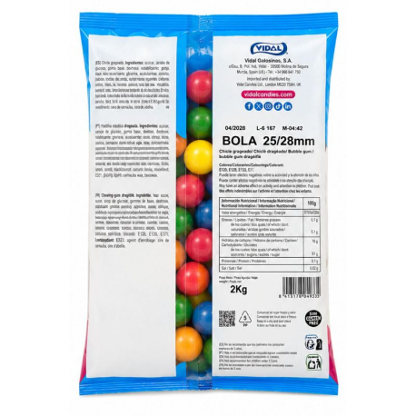 Billes gum multicolores 25/28mm