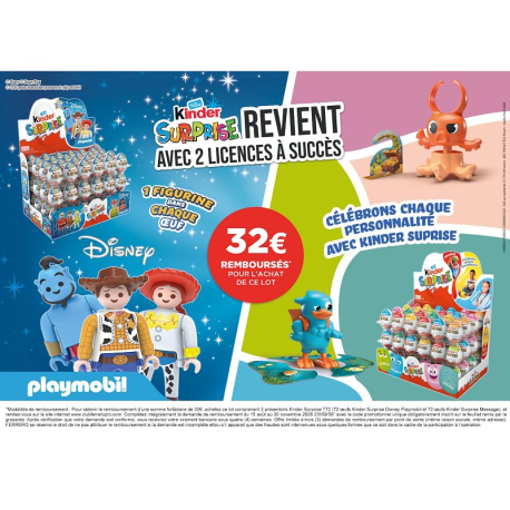Kinder 144 oeufs Surprise - 32 € remboursés (jusqu'au 30 septembre 2026)