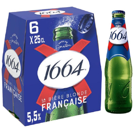 1664 blonde verre pack de 6x25cl