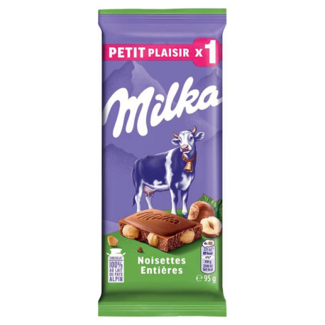 Milka lait noisette tablette de 95g