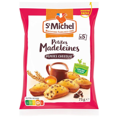 Madeleines coquille pépites de chocolat 75g St Michel