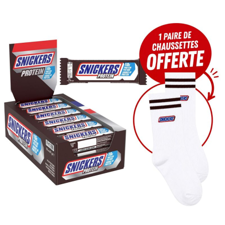 Snickers Protein 47 g + 1 paire de chaussettes Snickers offerte