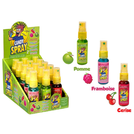 Candy spray 2, pomme verte, framboise et cerise
