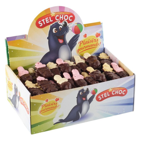 Colis Noël 4 boîtes guimauves mi-choc assorties Stel'choc