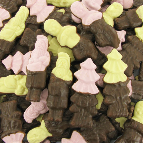 Guimauves Noël michoc mi-enrobées chocolat lait x80