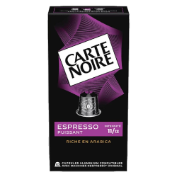 Capsules Carte Noire espresso n°11 puissant