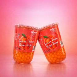 Bubble Tea saveur Fraise perles Pêche 400ml Nostea