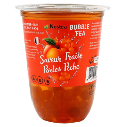 Bubble Tea saveur Fraise perles Pêche 400ml Nostea