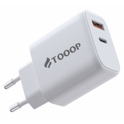 Chargeur rapide 20W USB-C + USB-A TOOOP