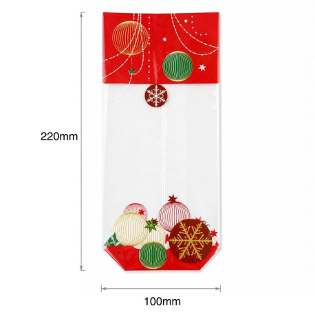 Sachet Noël Christmas Fond carton 100x220 par 100