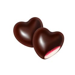 Ballotin coeurs guimauve noir fourrés framboise 200g