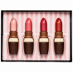 Rouges à lèvres en chocolat au lait décoré coffret 55g