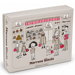 Coffret de 16 Marrons glacés pliés or - 270g