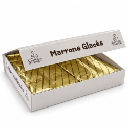 Coffret de 16 Marrons glacés pliés or - 270g