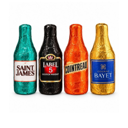 Bouteilles sénior chocolat noir fourré Liqueurs assorties