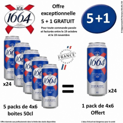 Lot 1664 blonde 4x6 boîte 50cl - 5 packs +1 offert