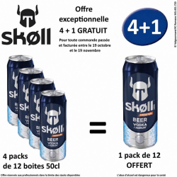 Lot Skoll vodka agrum' 50cl - 4 packs +1 offert
