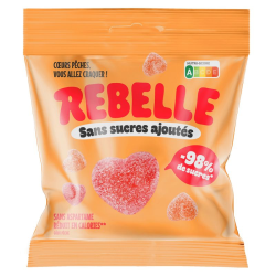 PRECOMMANDE Sachet Coeurs de pêches sans sucres ajoutés 50g Rebelle